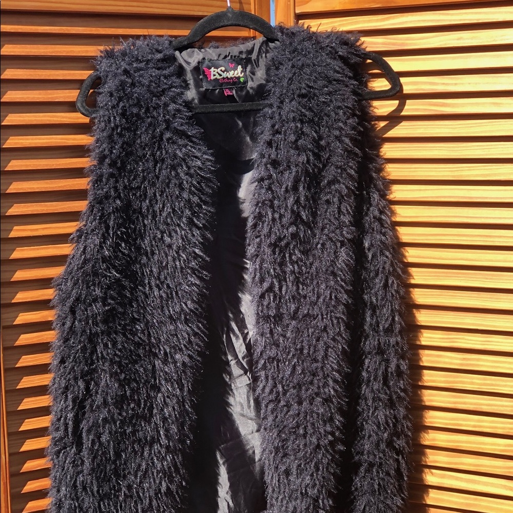 SWEATER VEST B SWEET SIZE XL BLACK FUZZY